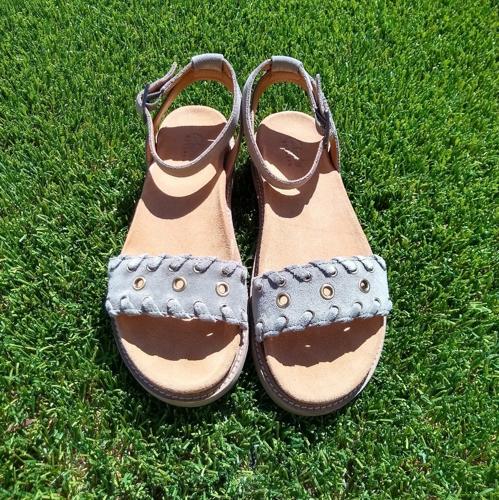 Clarks Artisan Suede Ankle Strap Sandals